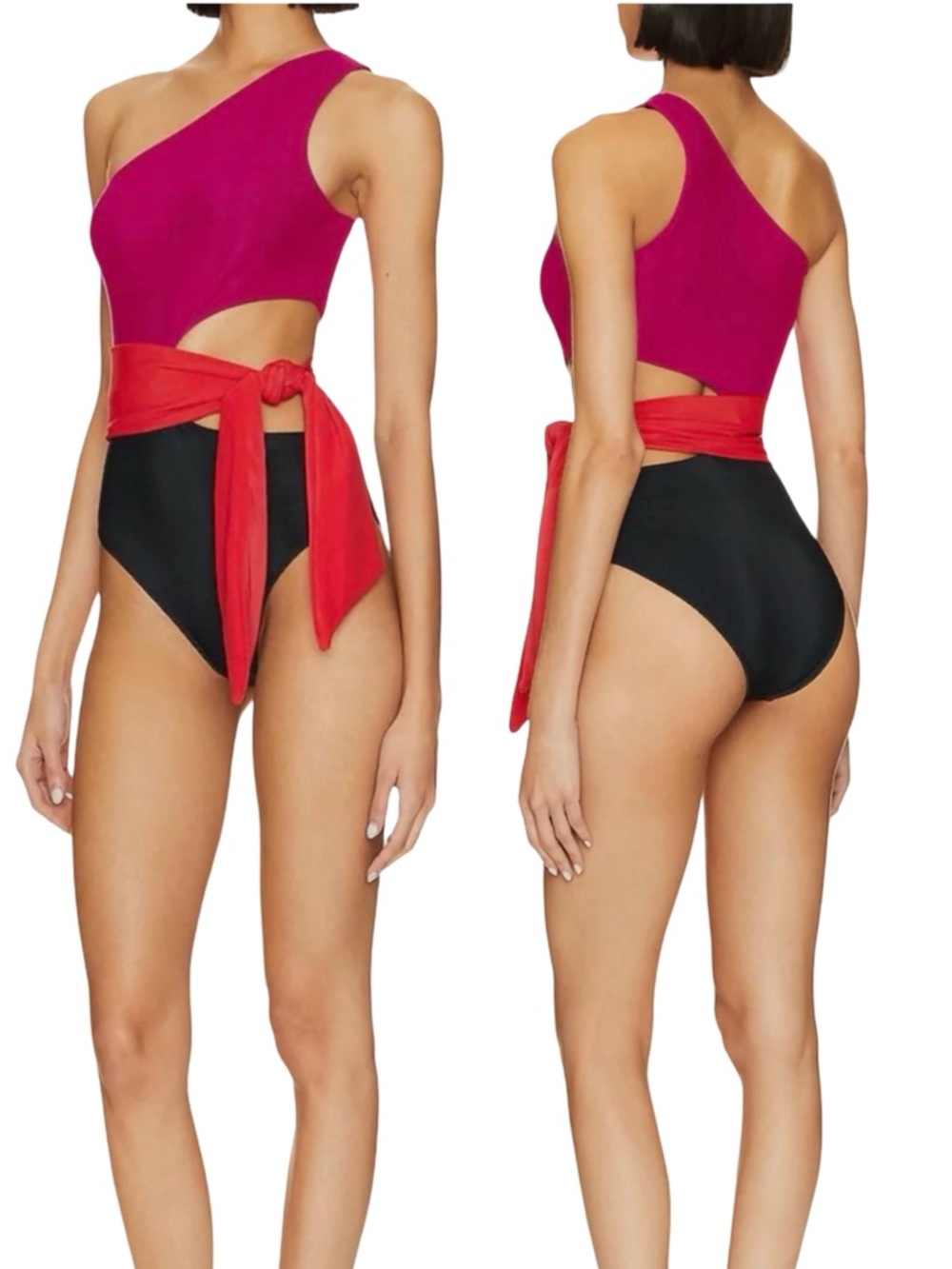 Beach Riot Carlie One Piece Swimsuit Size Large Glacier Colorblock Cutout Beach